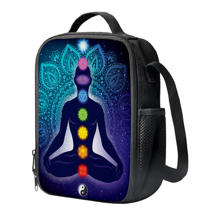 Nine Chakras Aura Print Crossbody Lunch Bag