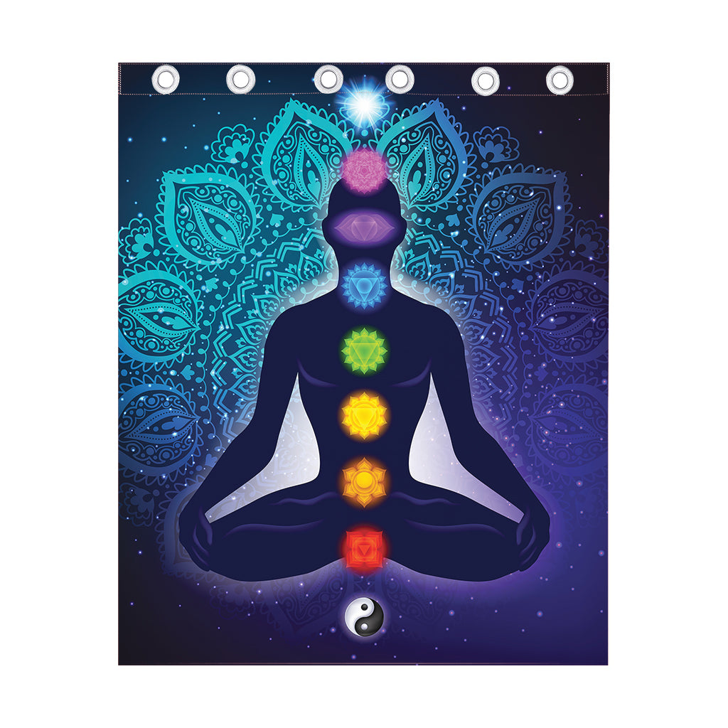 Nine Chakras Aura Print Curtain