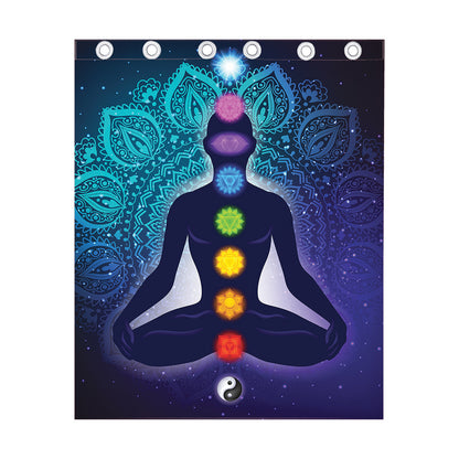 Nine Chakras Aura Print Curtain