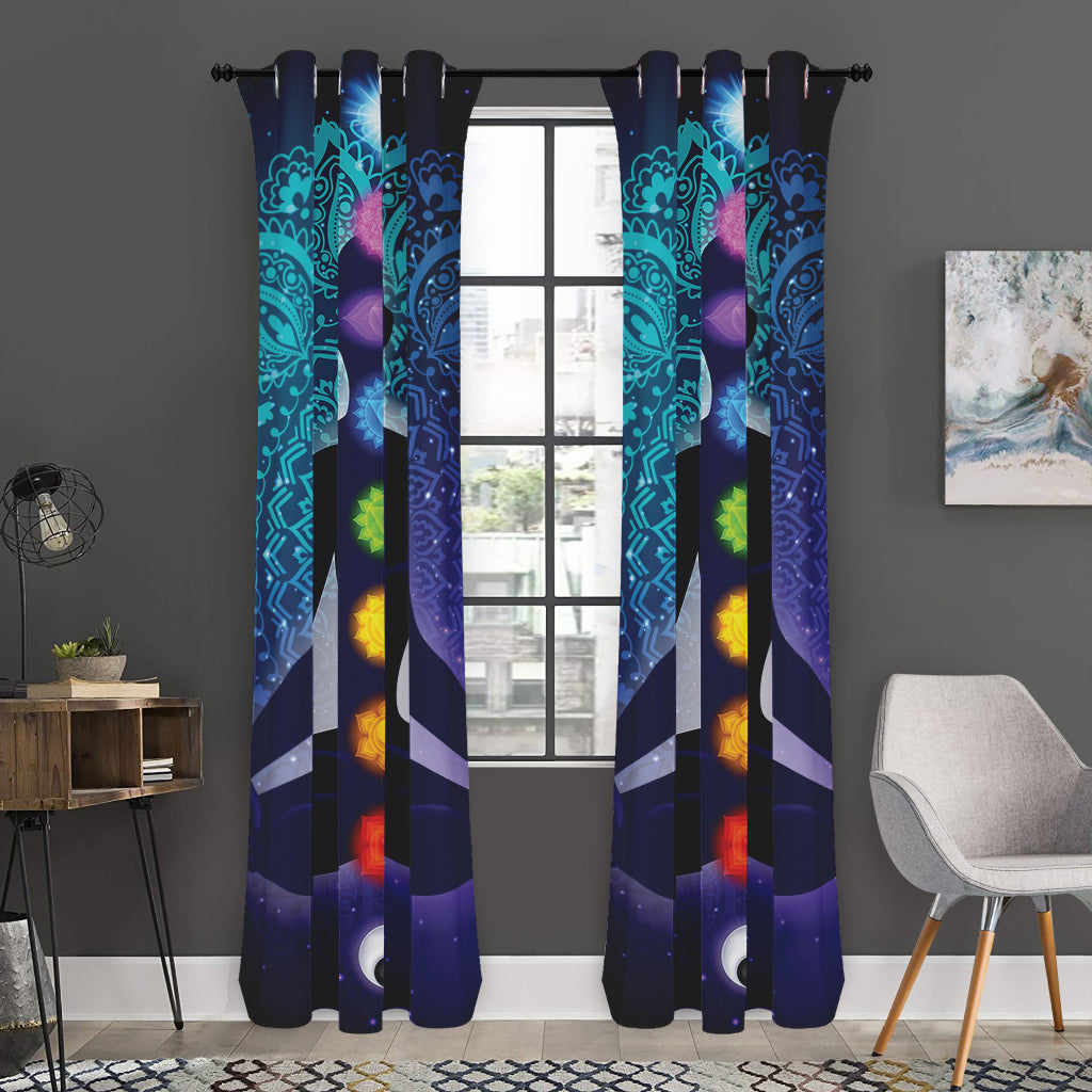 Nine Chakras Aura Print Curtain