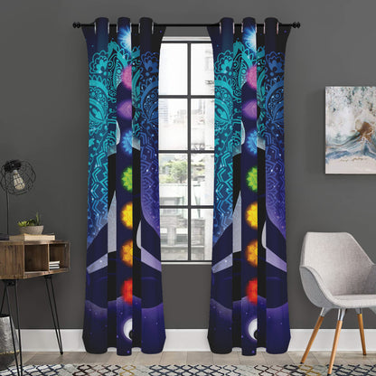 Nine Chakras Aura Print Curtain