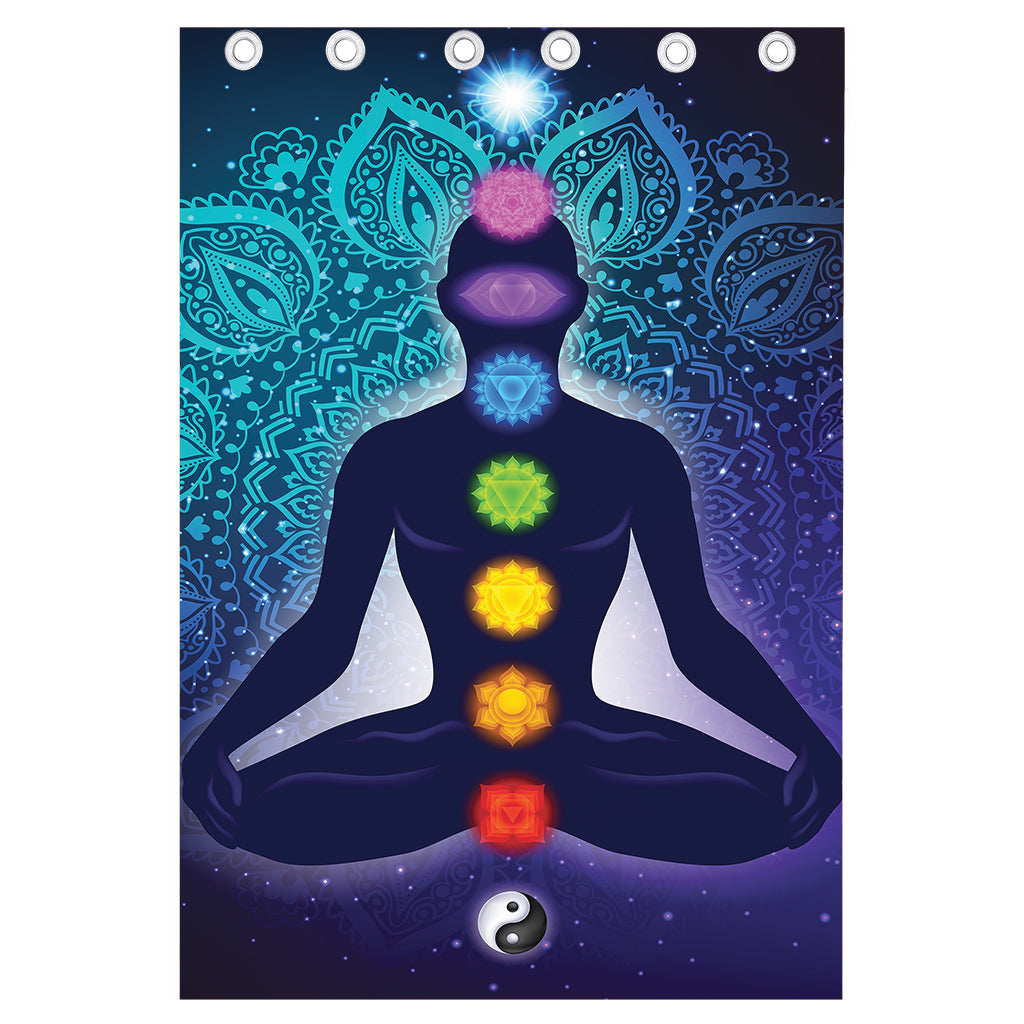 Nine Chakras Aura Print Curtain