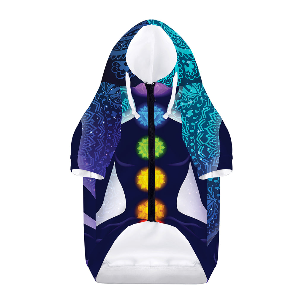 Nine Chakras Aura Print Dog Zip Up Hoodie