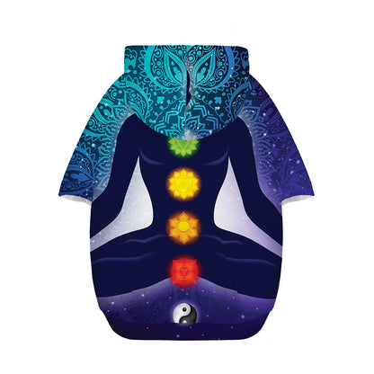 Nine Chakras Aura Print Dog Zip Up Hoodie