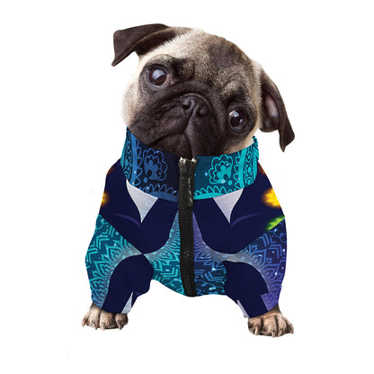Nine Chakras Aura Print Dog Zip Up Jacket