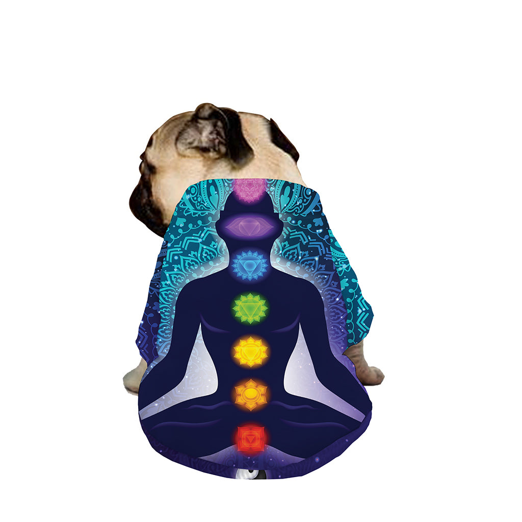 Nine Chakras Aura Print Dog Zip Up Jacket