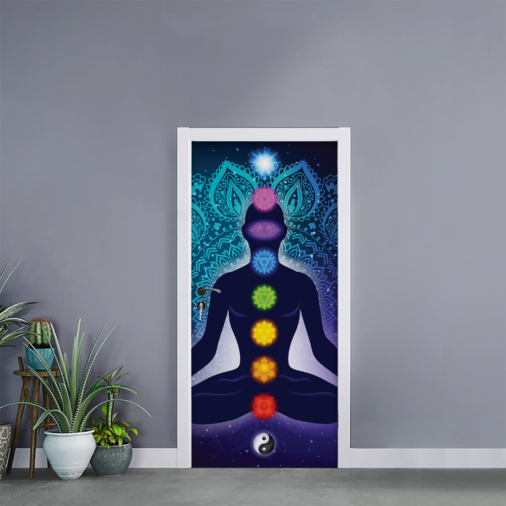 Nine Chakras Aura Print Door Sticker