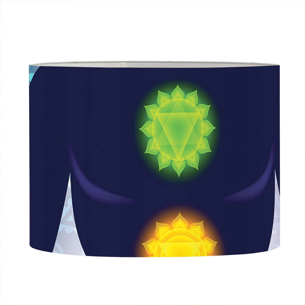 Nine Chakras Aura Print Drum Lamp Shade