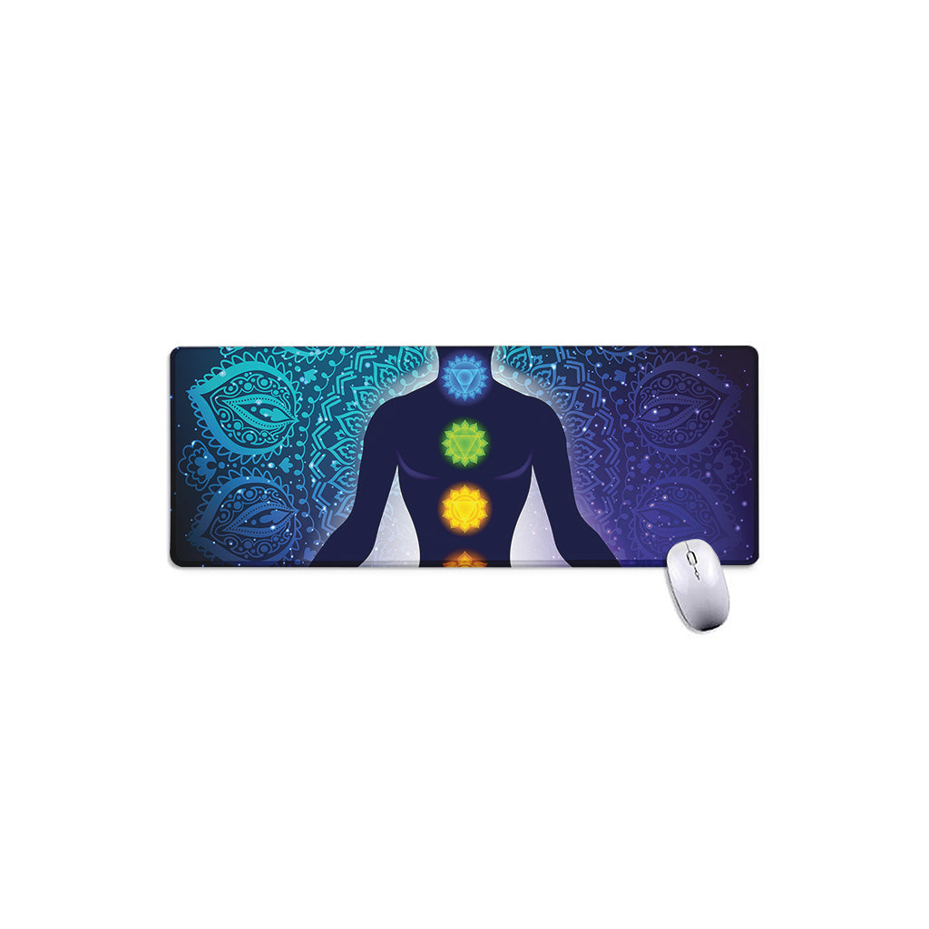Nine Chakras Aura Print Extended Mouse Pad