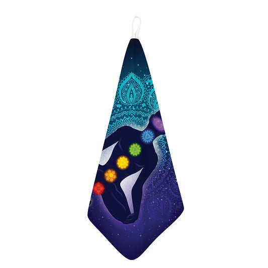 Nine Chakras Aura Print Hand Towel
