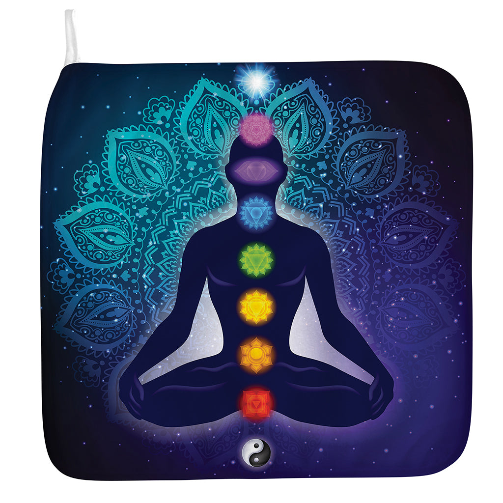 Nine Chakras Aura Print Hand Towel