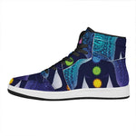 Nine Chakras Aura Print High Top Leather Sneakers