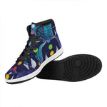 Nine Chakras Aura Print High Top Leather Sneakers