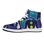 Nine Chakras Aura Print High Top Leather Sneakers