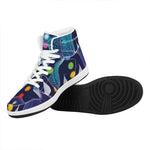 Nine Chakras Aura Print High Top Leather Sneakers