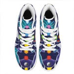 Nine Chakras Aura Print High Top Leather Sneakers