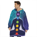Nine Chakras Aura Print Hoodie Blanket