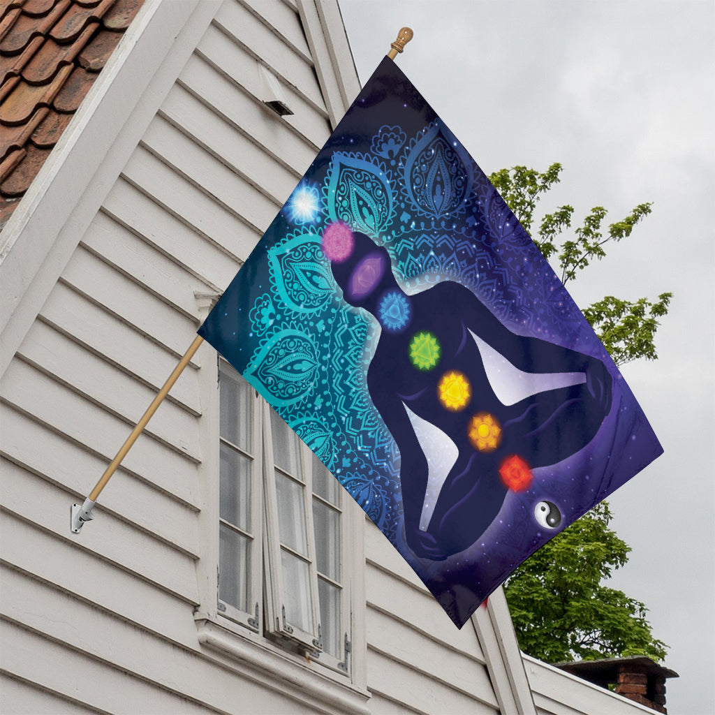 Nine Chakras Aura Print House Flag