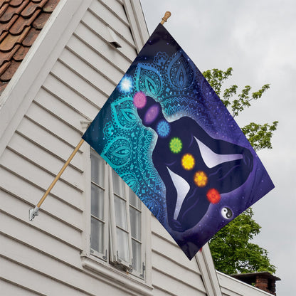 Nine Chakras Aura Print House Flag
