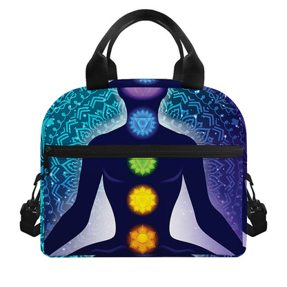 Nine Chakras Aura Print Insulated Lunch Bag