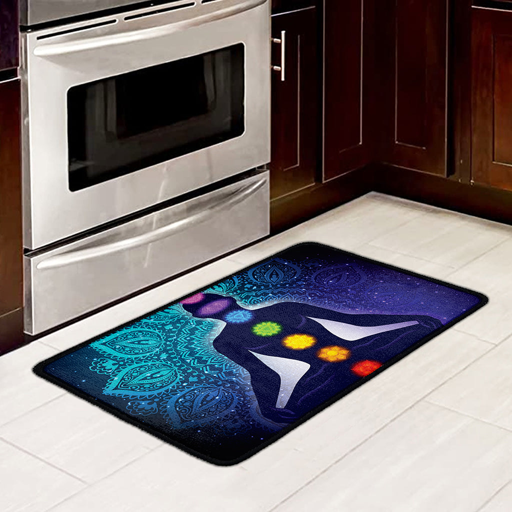 Nine Chakras Aura Print Kitchen Mat
