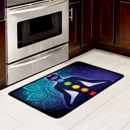Nine Chakras Aura Print Kitchen Mat