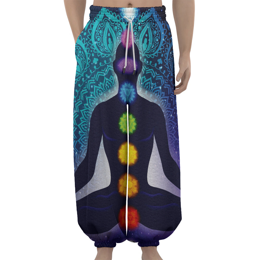 Nine Chakras Aura Print Lantern Pants