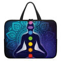Nine Chakras Aura Print Laptop Sleeve With Handle