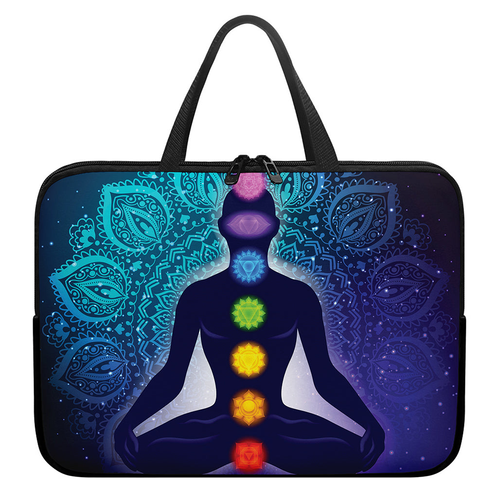 Nine Chakras Aura Print Laptop Sleeve With Handle