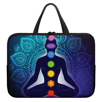 Nine Chakras Aura Print Laptop Sleeve With Handle