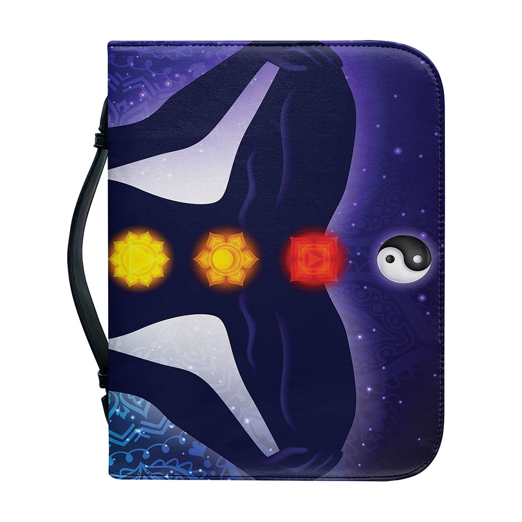 Nine Chakras Aura Print Leather Bible Cover