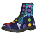 Nine Chakras Aura Print Lace-Up Boots