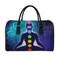 Nine Chakras Aura Print Leather Duffel Bag