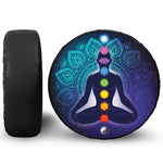 Nine Chakras Aura Print Leather Spare Tire Cover