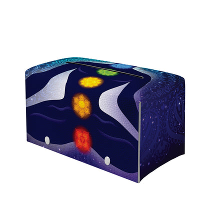 Nine Chakras Aura Print Leather Tissue Box Cover