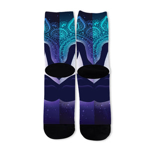 Nine Chakras Aura Print Long Socks