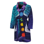 Nine Chakras Aura Print Men's Bathrobe