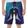 Nine Chakras Aura Print Men's Beach Shorts