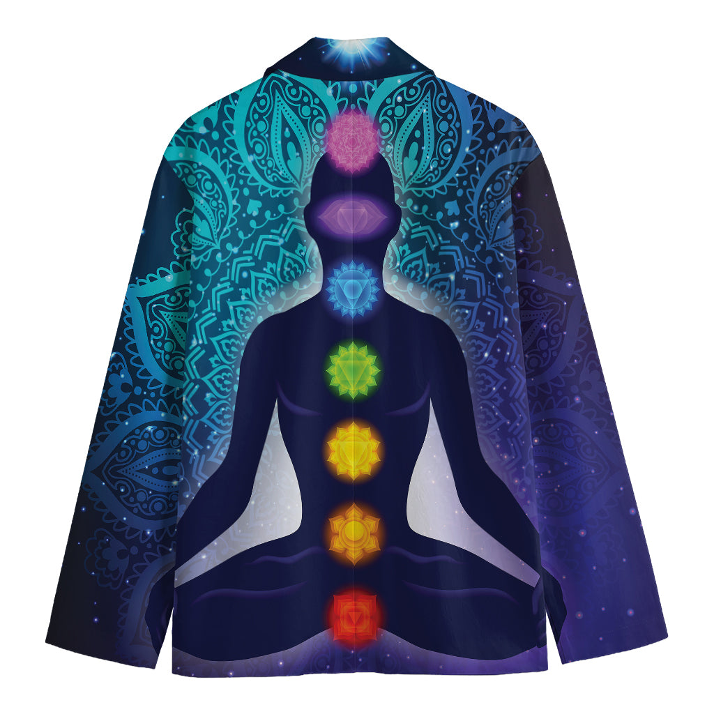 Nine Chakras Aura Print Men's Blazer