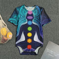 Nine Chakras Aura Print Men's Bodysuit
