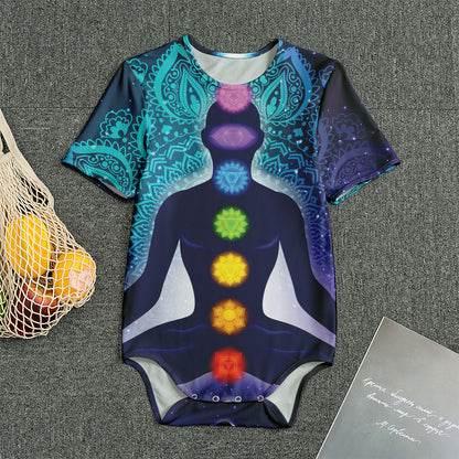Nine Chakras Aura Print Men's Bodysuit