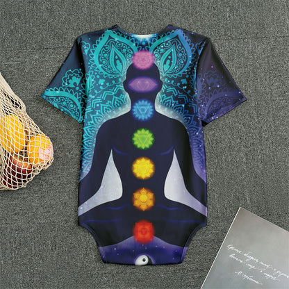 Nine Chakras Aura Print Men's Bodysuit