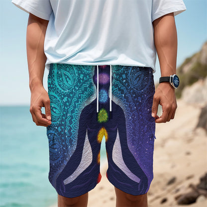 Nine Chakras Aura Print Men's Cargo Shorts