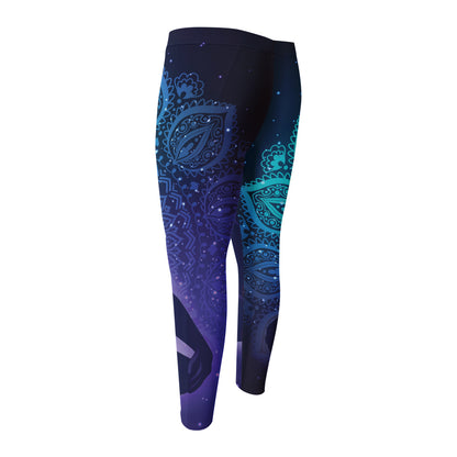 Nine Chakras Aura Print Men's Compression Pants