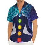Nine Chakras Aura Print Men's Deep V-Neck Shirt