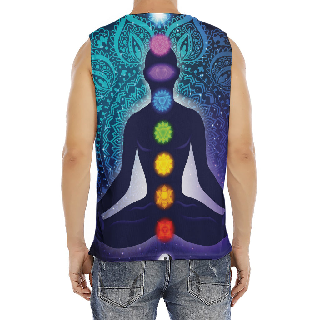 Nine Chakras Aura Print Men's Fitness Tank Top