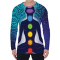 Nine Chakras Aura Print Men's Long Sleeve T-Shirt