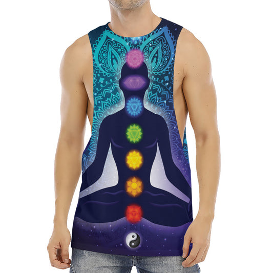 Nine Chakras Aura Print Men's Muscle Tank Top
