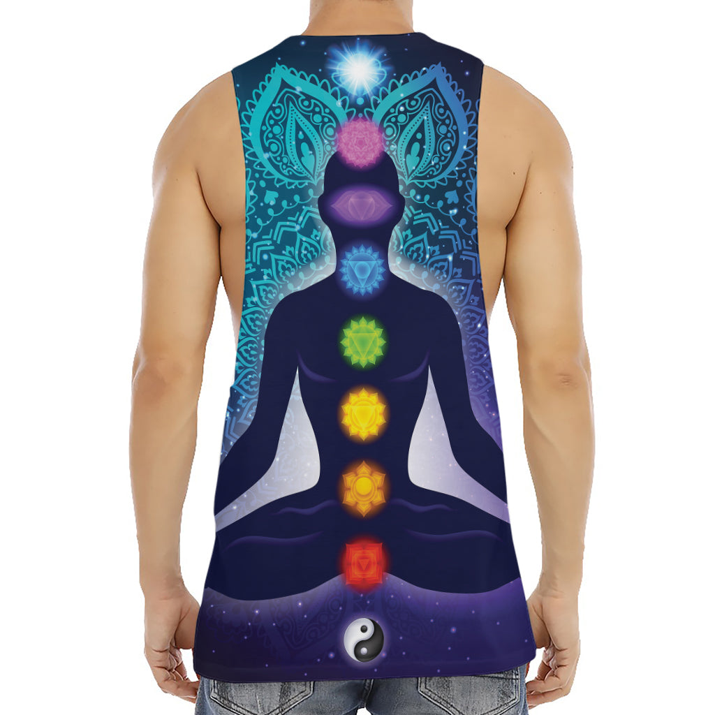 Nine Chakras Aura Print Men's Muscle Tank Top