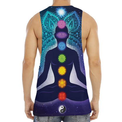 Nine Chakras Aura Print Men's Muscle Tank Top